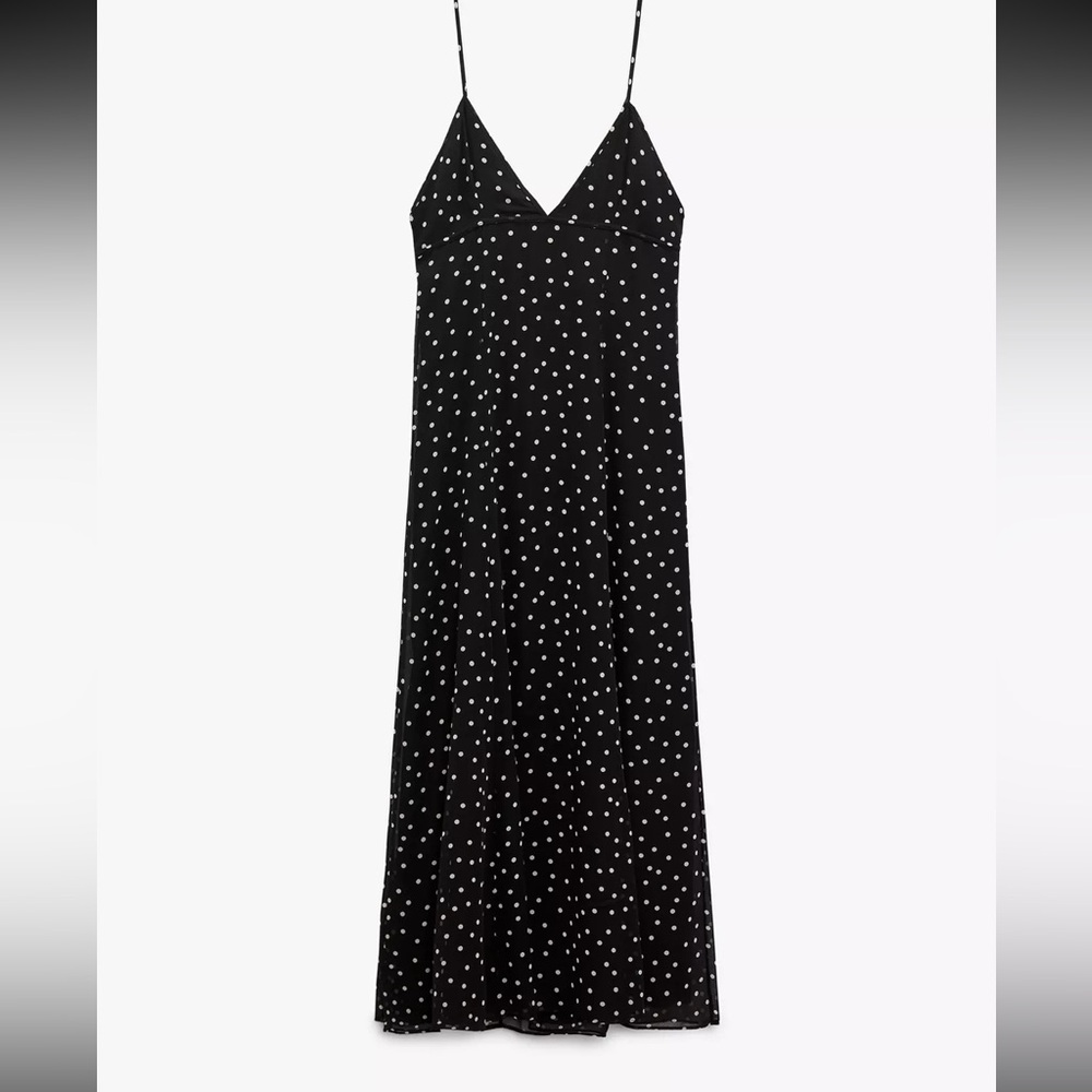 Zara Black Dress with White Dots
